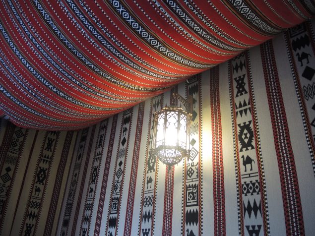 The ceilings used to be draped with blankets like a tent.